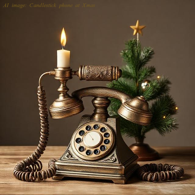 image created by deepai.org - Candlestick phone at Christmas/